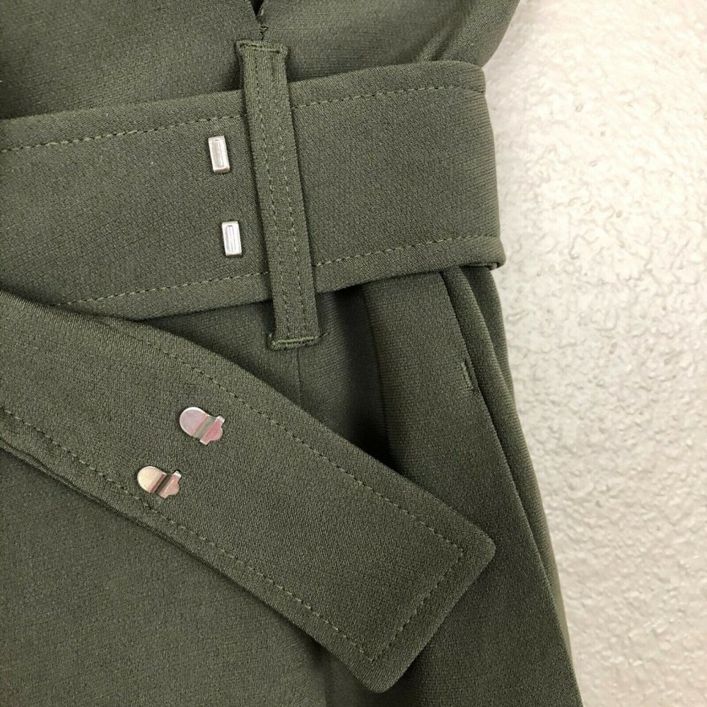 Babaton Women's Jermaine High Rise Wide Leg Pants Size 4 Belted Olive Green NWOT - Picture 4 of 12